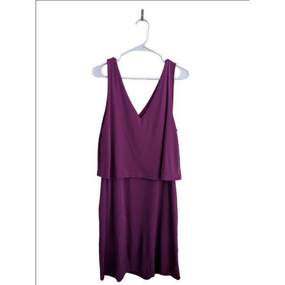 Women's LAUREN Ralph Lauren Purple Layered Dress Plus Size 1X - Picture 3 of 7